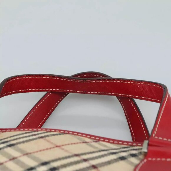 BURBERRY Nova Check Blue Label Hand Bag Canvas Beige Auth ac3491 - Picture 7 of 16